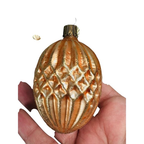 Vintage Blown Glass Glitter Christmas Ornaments Czech Lot of 4 - Picture 8 of 13